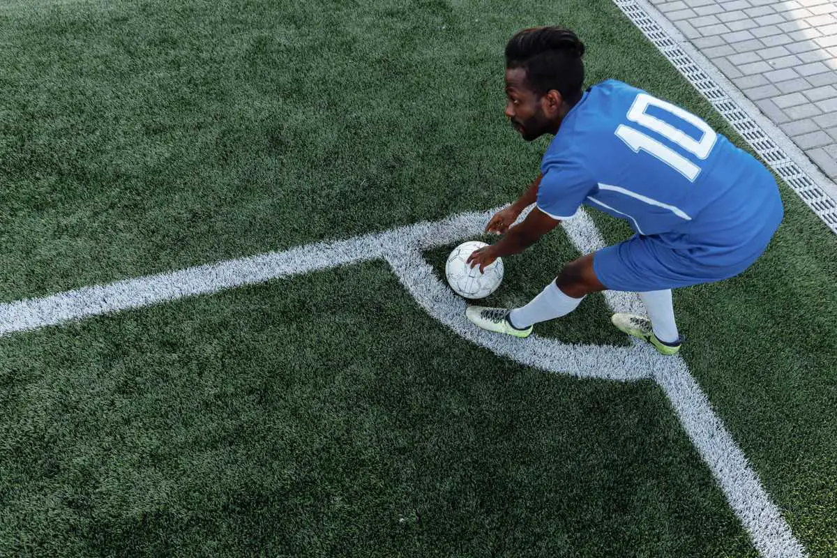 Player taking a corner
kick